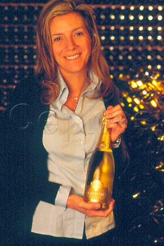 Giulia Cavalleri in the sparkling wine   cellar of Cavalleri Erbusco Lombardy   Italy Franciacorta