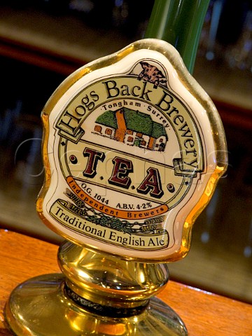 TEA Traditional English Ale pump handle badge   Hogs Back Brewery Tongham Surrey England