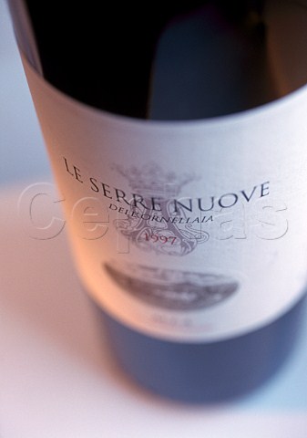 Bottle of 1997 Le Serre Nuove 1997 the  second wine of Ornellaia Bolgheri Tuscany Italy