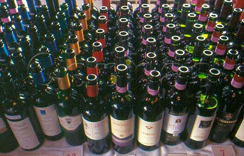 Empty bottles of Vino Nobile di   Montepulciano Tuscany Italy