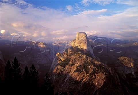 Half Dome at sunset from Washburn Lookout Yosemite   National Park California USA