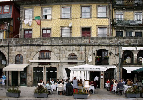 Restaurants on the quayside of Cas da Ribeira   Porto Portugal