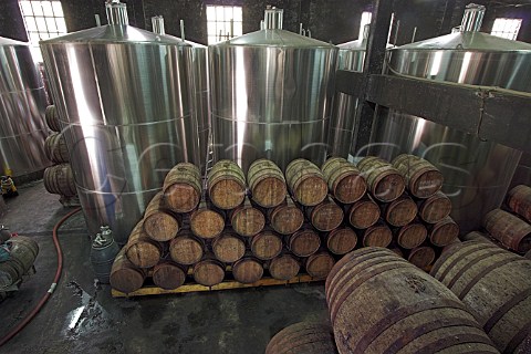 Storage tanks and barrels at Henriques  Henriques   winery Ribeira do Escrivao Quinta Grande Madeira   Portugal