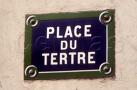 Street sign Place du Tertre Montmartre Paris   France