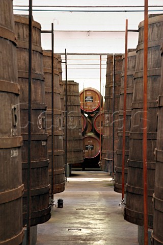 Storage vats at Mercs winery of the Madeira Wine   Company Funchal Madeira Portugal