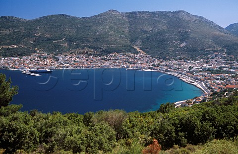 Samos town on its harbour Samos   Cyclades Islands Greece