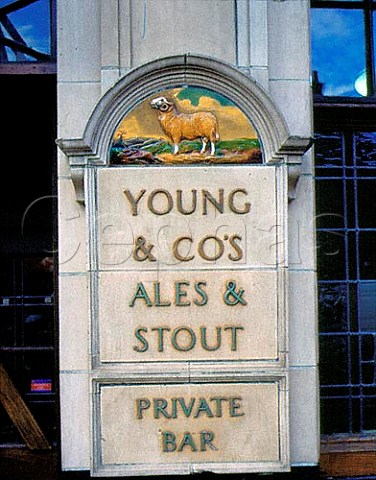 Sign outside the Ram Inn now the visitor centre for   Youngs Ram Brewery Wandsworth London