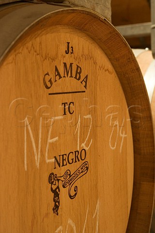 Barrel in cellar at Negro Angelo e Figli Monteu   Roero Piemonte Italy Roero