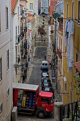 Street in Bairro Alto Lisbon Portugal