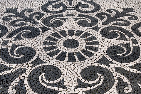 Mosaic pavement in Avenida da Liberdade Lisbon   Portugal