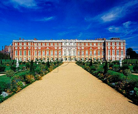 Hampton Court Palace viewed from the Privy Garden   London England