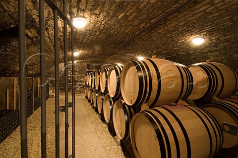 The barrel cellar at Robert Arnoux winery   VosneRomane Cte dOr France
