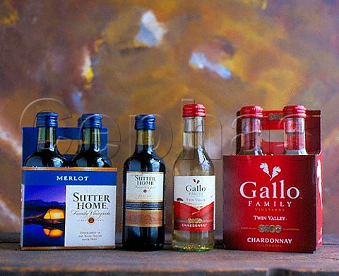 Gallo Family and Sutter Home quarter bottles of   wine suitable for a picnic