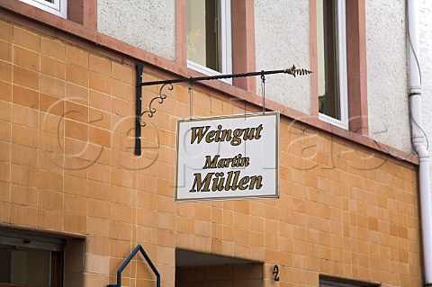 Sign outside Weingut Martin Mllen TrabenTrarbach   Mosel Germany