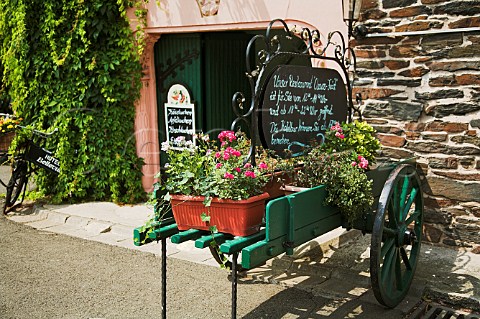 Decorative cart outside a hotel  restaurant   TrabenTrarbach Mosel Germany