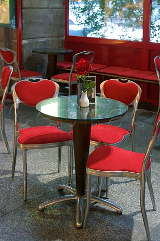 Table in caf on Via Paleocapa Savona Liguria   Italy