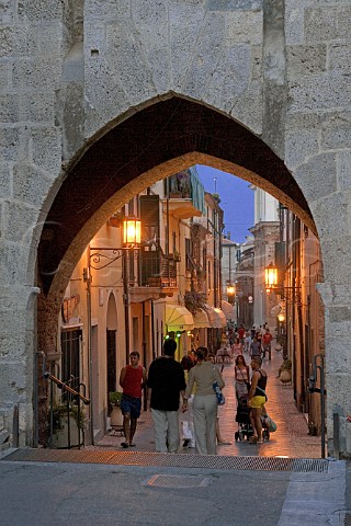 Street in the old quarter of Noli Liguria Italy