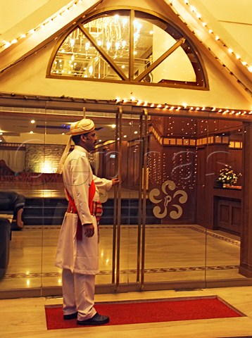 Doorman on duty at Chandra Towers Hotel Tamil Nadu   Chennai Madras India