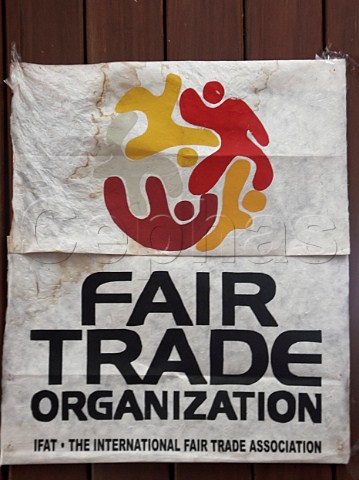 Fair Trade Organization Sign at SIPAs Craftlink   Fairtrade handicraft shop Chennai Madras India