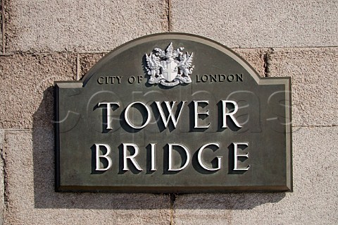 Tower Bridge plaque London England