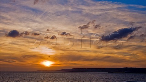 Sunset over Dover Harbour England