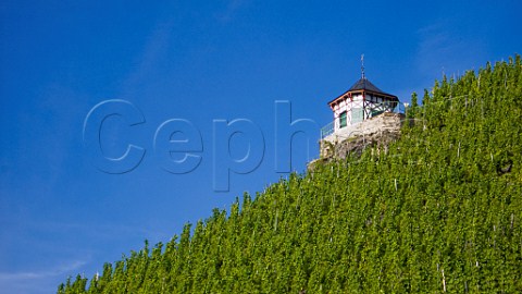 Small pavilion in the Doktor vineyard overlooking   Bernkastel Germany  Mosel