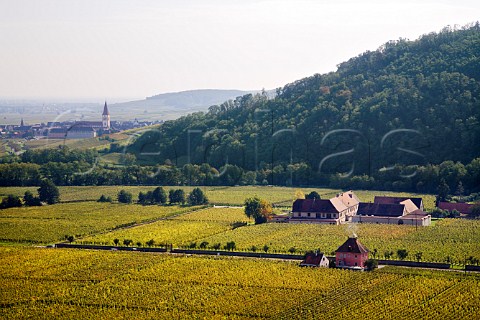 Domaine Weinbach Colette Faller et ses filles   surrounded by its Clos des Capucins vineyard   Kaysersberg HautRhin France Alsace