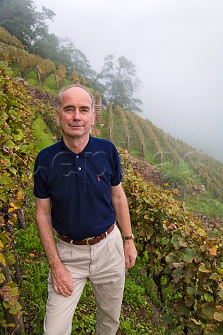 Alain BeydonSchlumberger of Domaines Schlumberger   in their Kitterl Grand Cru vineyard Guebwiller   HautRhin France  Alsace
