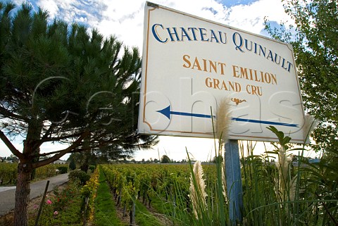 Entrance sign to Chteau Quinault LEnclos in the   centre of Libourne  Gironde France  Saintmilion    Bordeaux