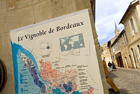 Map of the wine producing areas of Bordeaux in the centre of Saintmilion Gironde France    Stmilion  Bordeaux