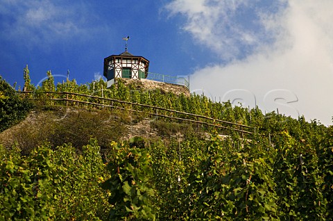 Small pavilion in the Doktor vineyard overlooking   Bernkastel Germany Mosel