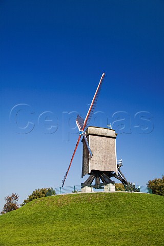 SintJanshuysmolen stilt windmill Bruges Belgium