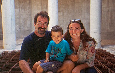 Michele and Annalisa Scienza with their son   Podere Guado al Melo Castagneto Carducci Tuscany Italy  Bolgheri