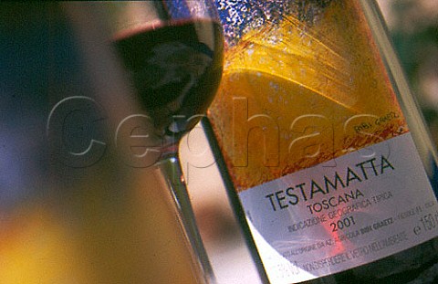 Bottle of Bibi Graetz Testamatta wine Fiesole Tuscany Italy  Chianti Colli Fiorentini