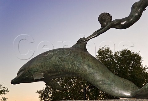 Sculpture of Boy with a Dolphin Chelsea Embankment London