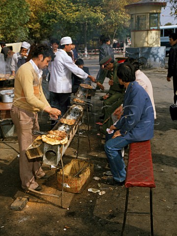 ShishKebab stall in rmqi Xinjiang Province China