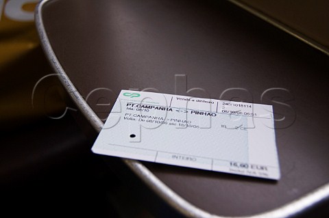 Ticket for the Douro valley train covering the journey from Porto Campanha to Pinhao Portugal