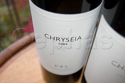 Bottles of Chryseia 2004 Douro table wine a joint venture between the Symington family and Bruno Prats Douro Valley Portugal