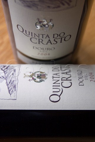 Bottles of Quinta do Crasto 2004 Douro table wine Ferrao Portugal Douro
