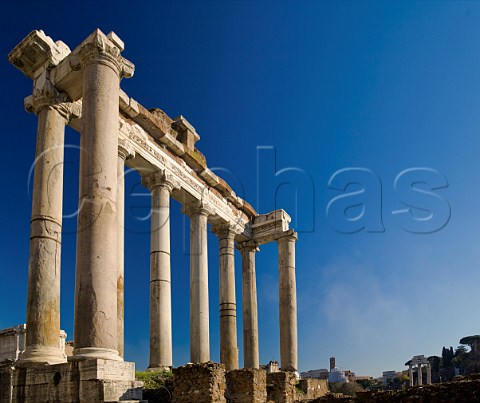 Columns of the Temple of Saturn Roman Forum Rome Italy