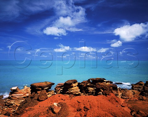 Turquoise water and red pindan soil at Gantheaume Point Broome Western Australia