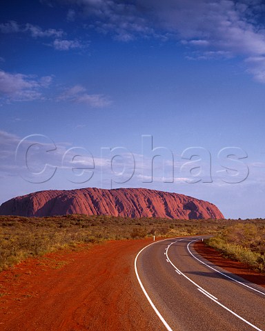 Road to Uluru in late afternoon Uluru KataTjuta National Park Northern Territory Australia