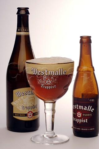 Bottles and Glass of Westmalle Trappist beer