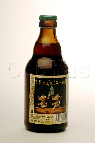 Bottle of t Smisje Dubbel beer Belgium