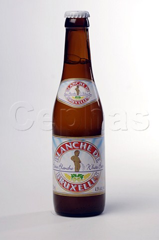 Bottle of Blanche de Bruxelles white beer Belgium