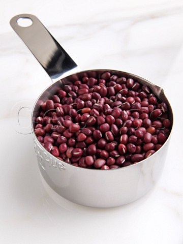 Aduki beans in a saucepan
