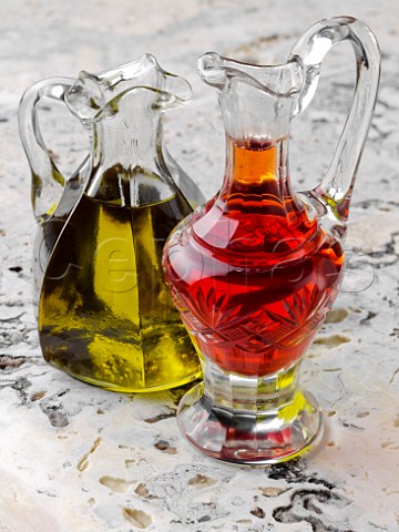 Red wine vinegar and olive oil