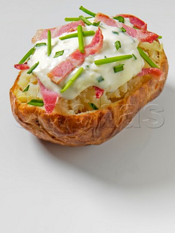 Jacket potato with cheese bacon and chives