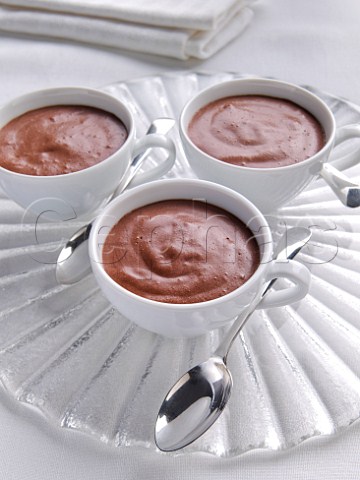 Cups of chocolate mousse