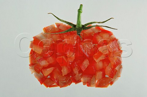 Chopped tomato sculpture
